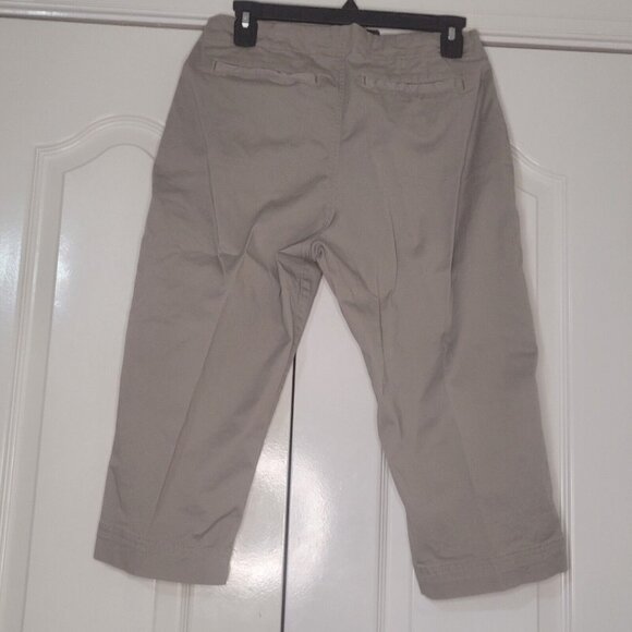 Riders By Lee Khaki Pants Cropped Length Chino Casual Size 10 - Picture 2 of 10